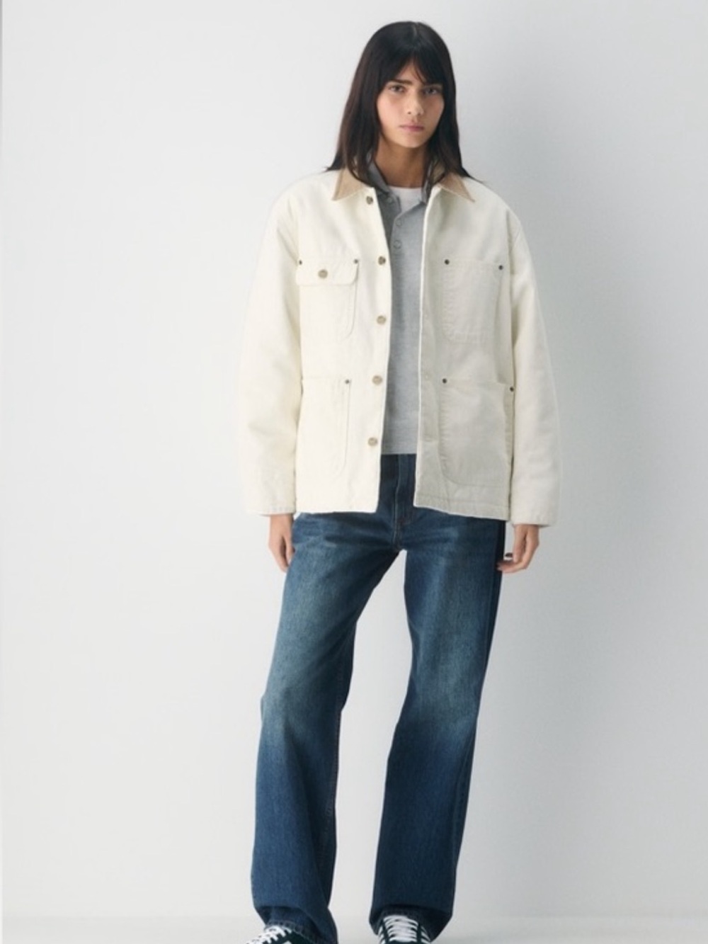 Aritzia TNA Cream Barnett Chore lightweight Canvas Jacket - Picture 6 of 6